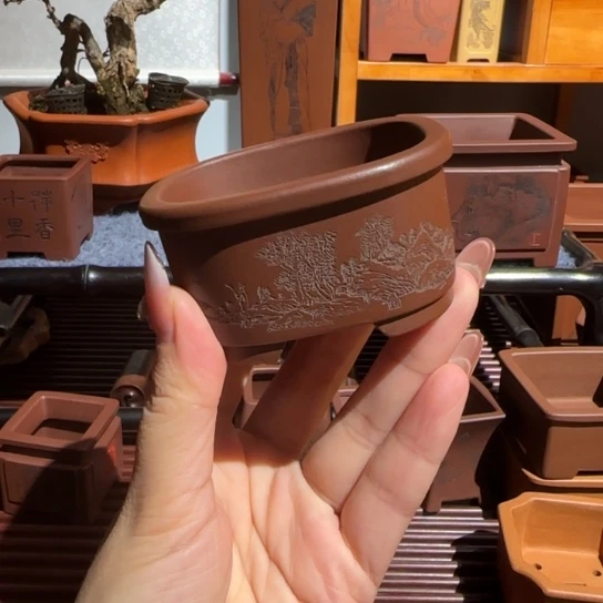 紫砂花盆原矿紫泥