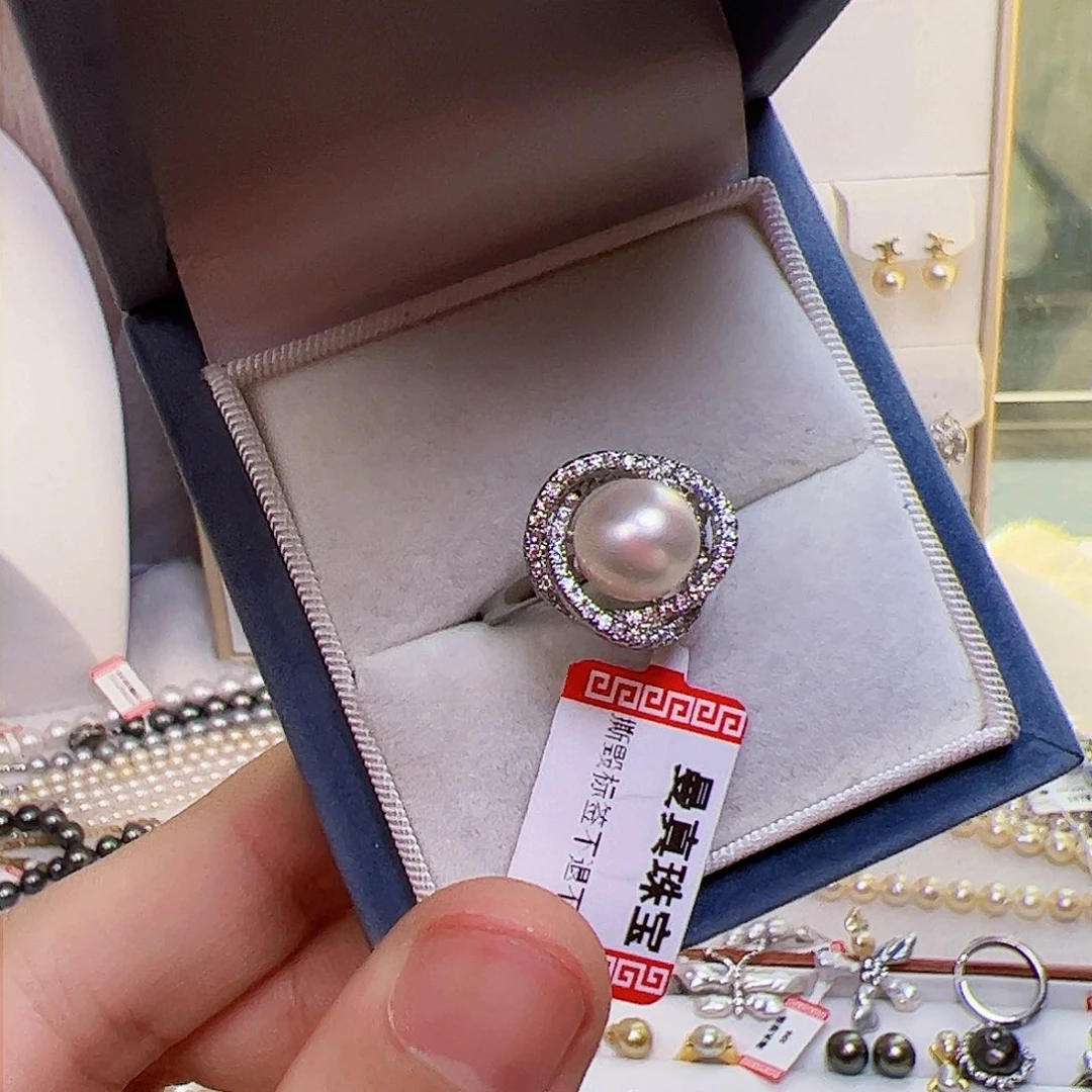 海水珍珠戒指银S925镶嵌