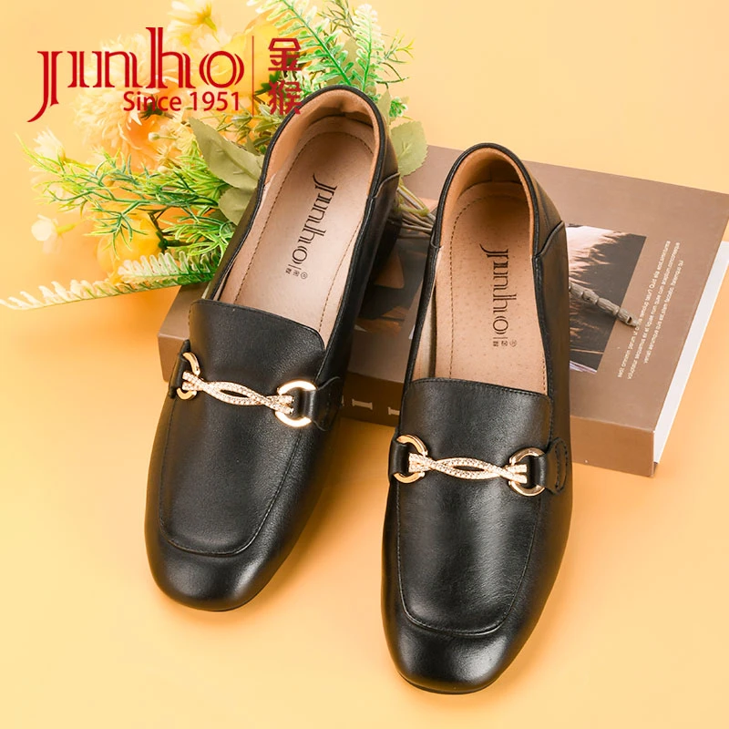 Jinho/金猴舒适圆头豆豆鞋轻职风百搭乐福鞋550112A/C