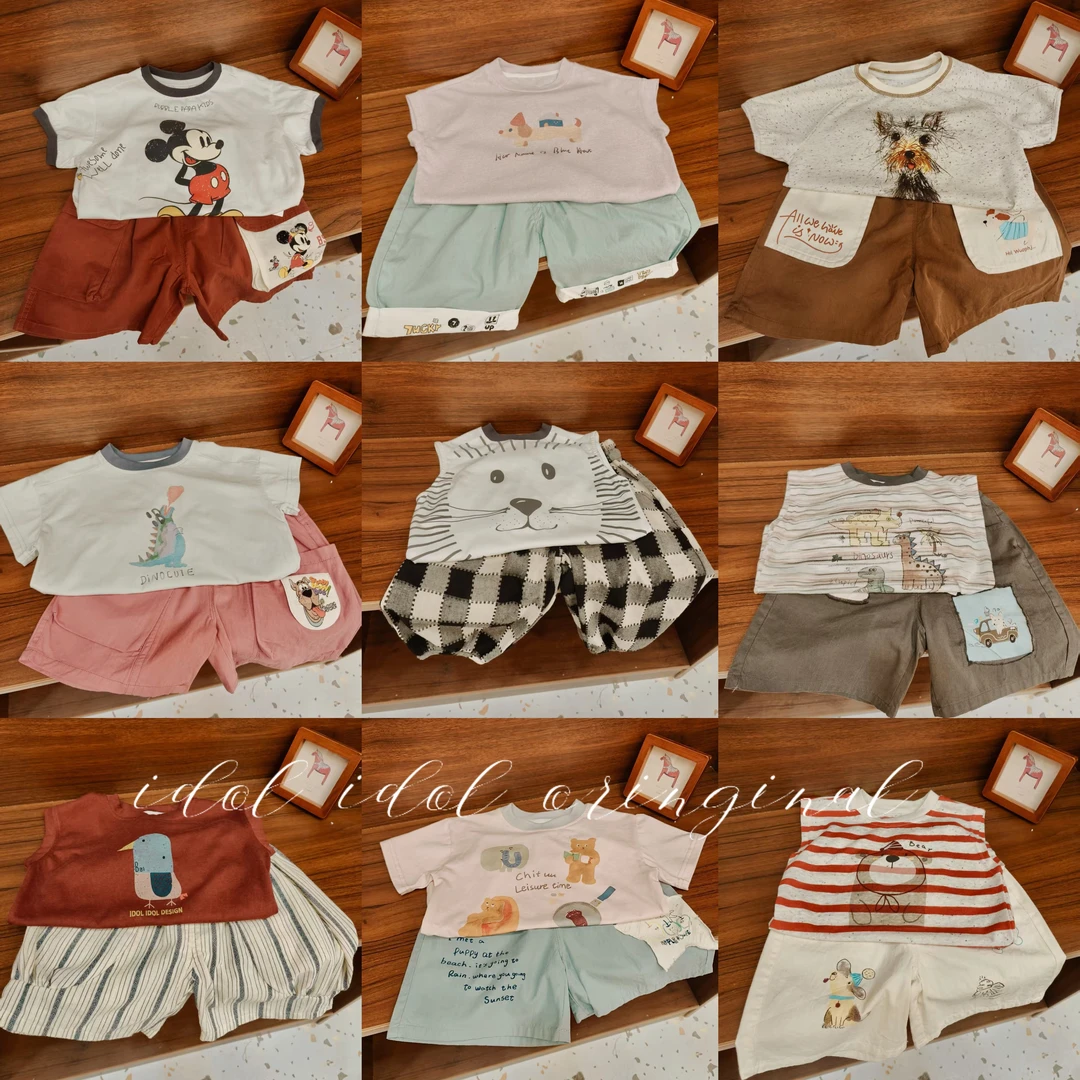 【901-950】xjm · 2025夏季新款短袖衬衣背心短裤短裤韩系休闲百搭