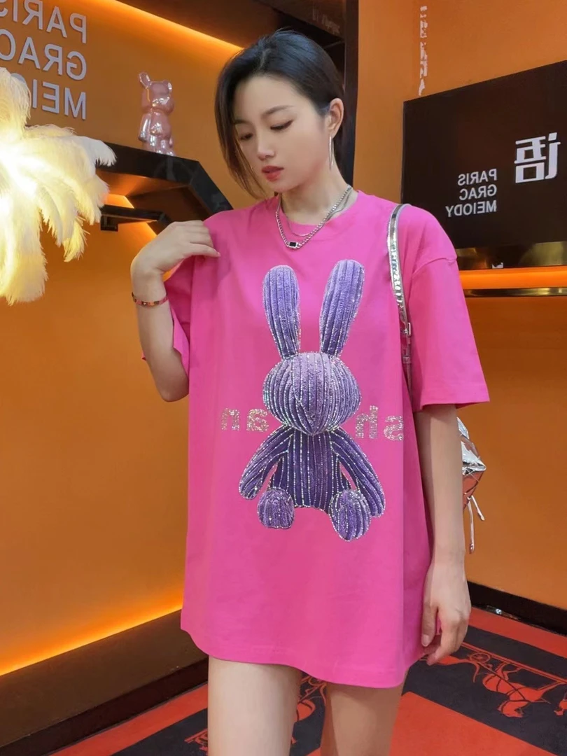 t恤女款2025新款爆款潮牌夏季宽松百搭休闲T恤纯棉大码女装