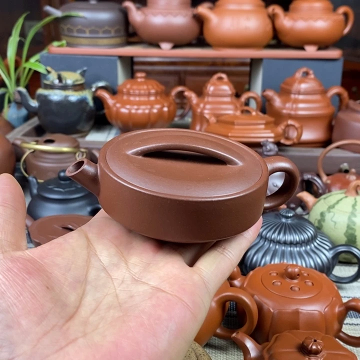 紫砂茶壶一片瓦（景元）150cc原矿老紫泥特价