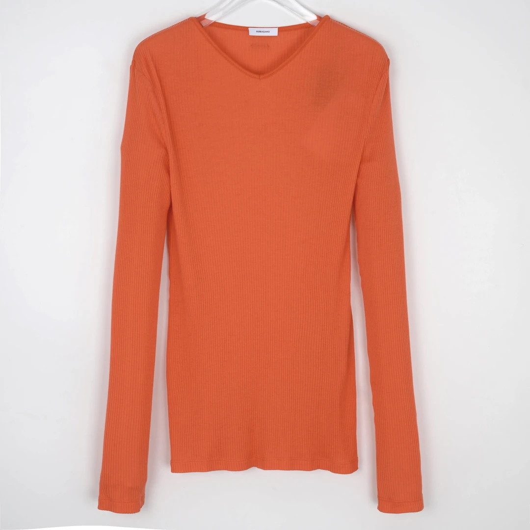 FERRAGAMO 菲拉格慕 女款日常简约纯色V领针织衫 0770409