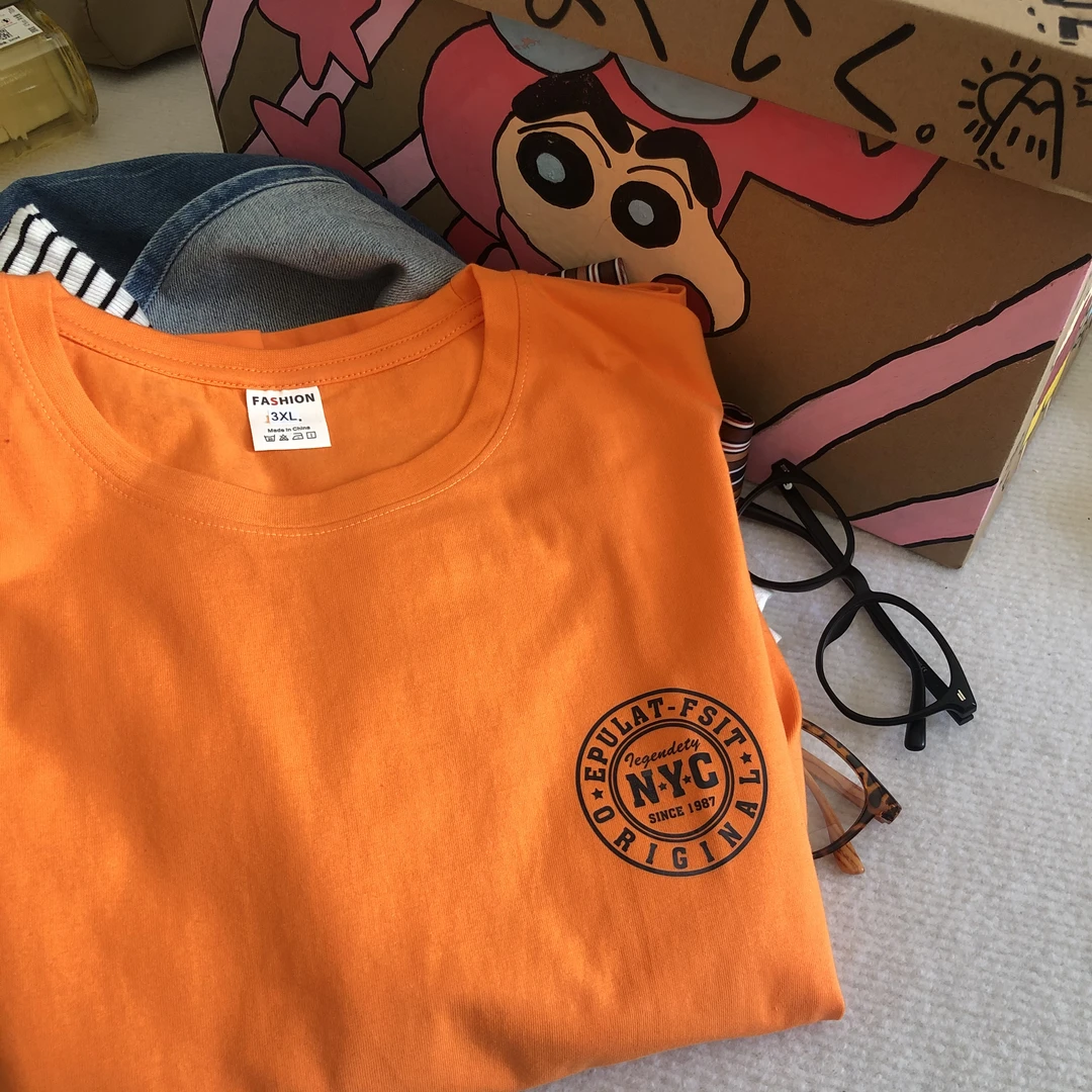 【小圆标】夏季简约印花小标短袖男女同款t恤