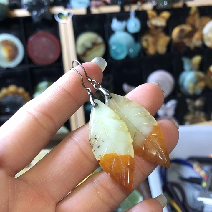 岫玉未镶嵌岫玉耳环