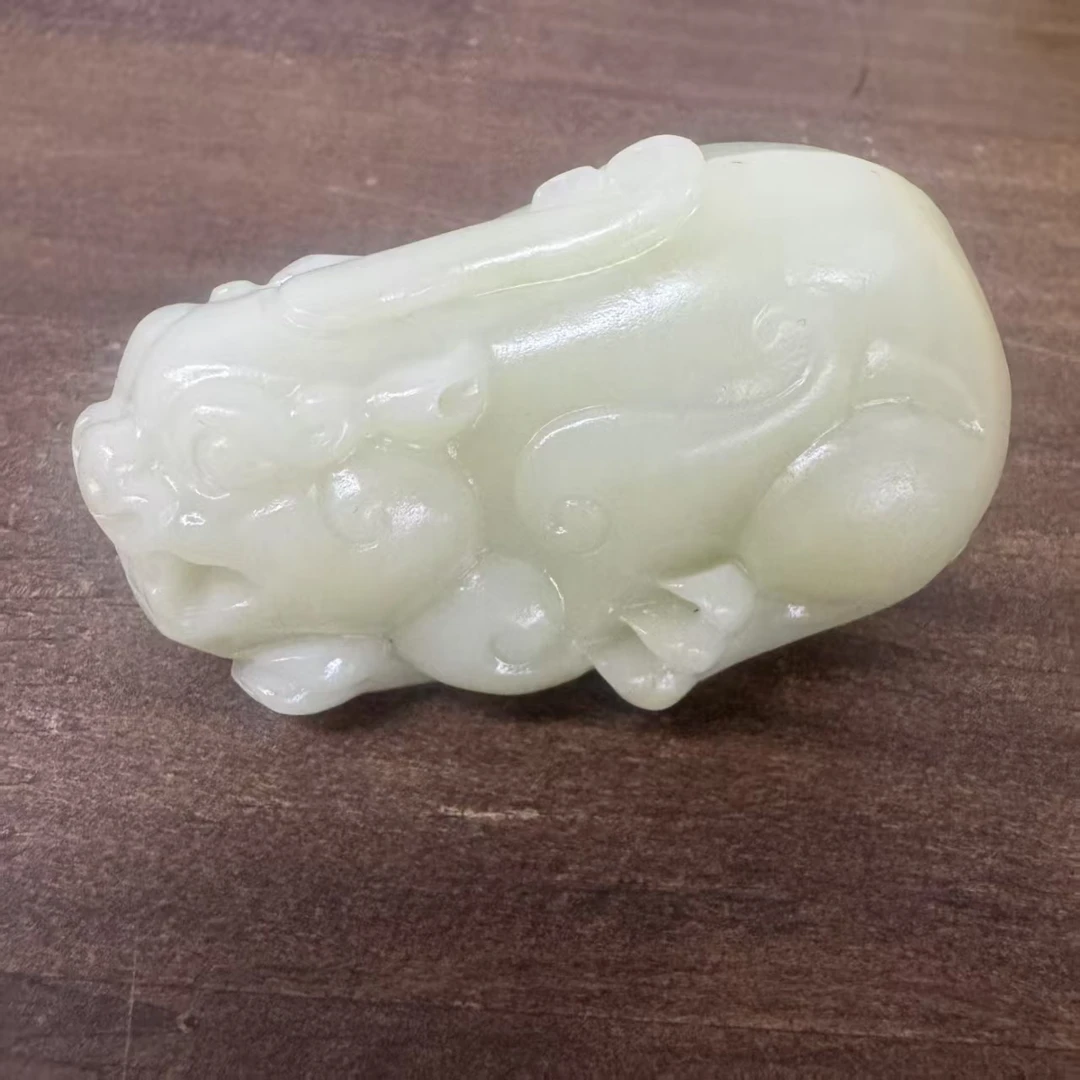 【集团·福利】蛇纹石玉未镶嵌随机发货一个/玉貔貅手把件+原石摆件