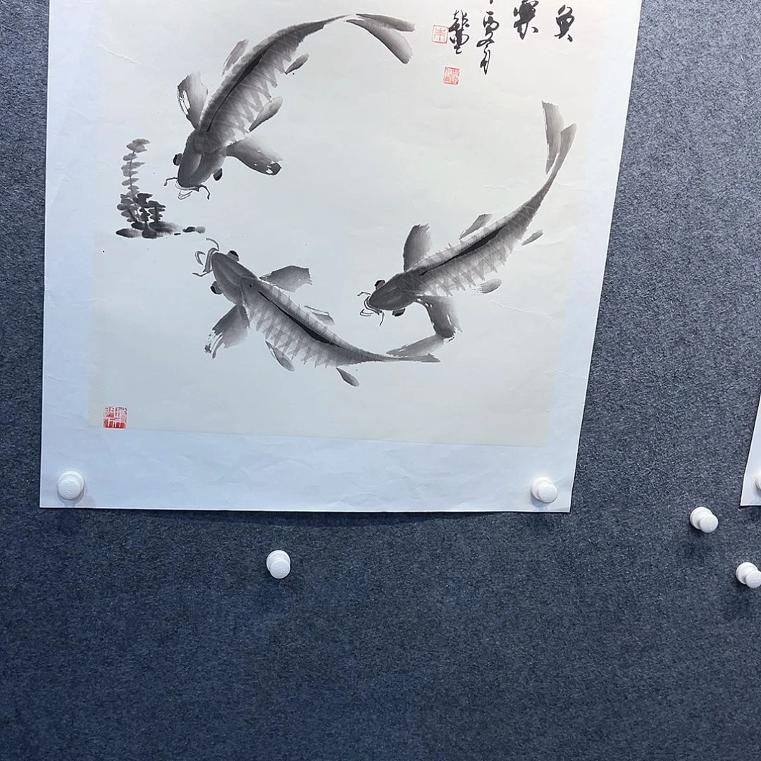 国画知鱼之乐纯手绘