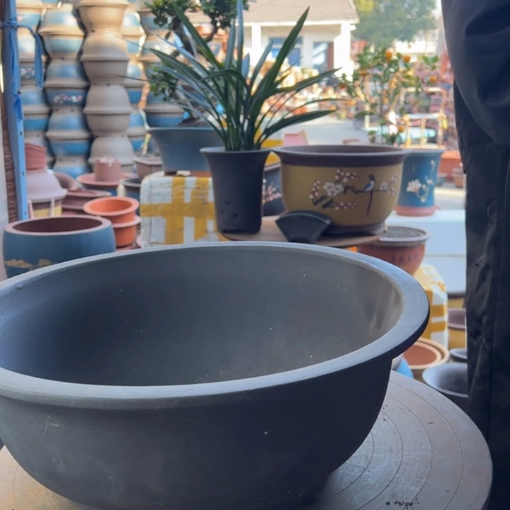 紫砂宜兴紫砂花盆花盆紫泥碗40