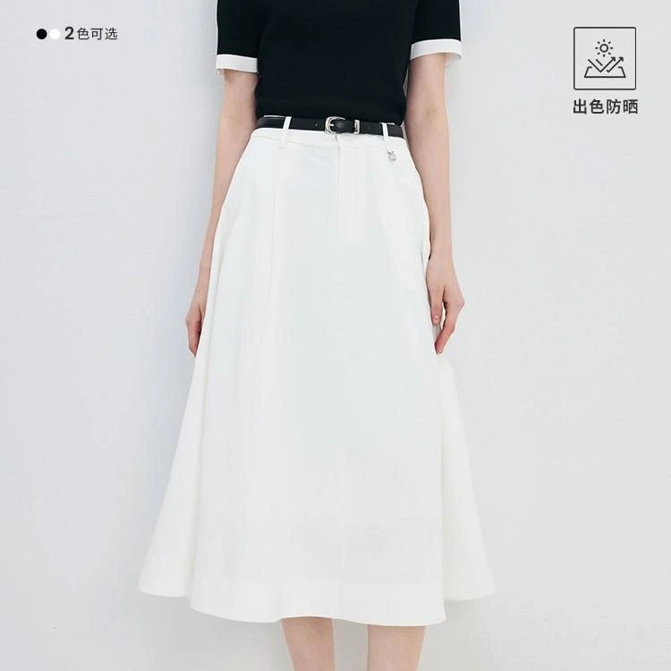 Navigare意大利小帆船白色半身裙女士夏季薄款休闲裙2312875507