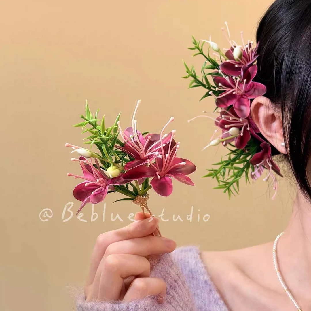 超仙氛围感花朵发夹高级感刘海夹头饰侧边发卡头花