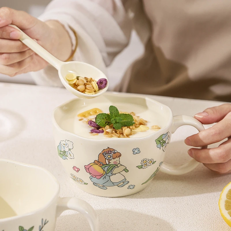 高颜值陶瓷早餐杯大容量牛奶杯特别好看的马克杯家用水杯水杯推荐