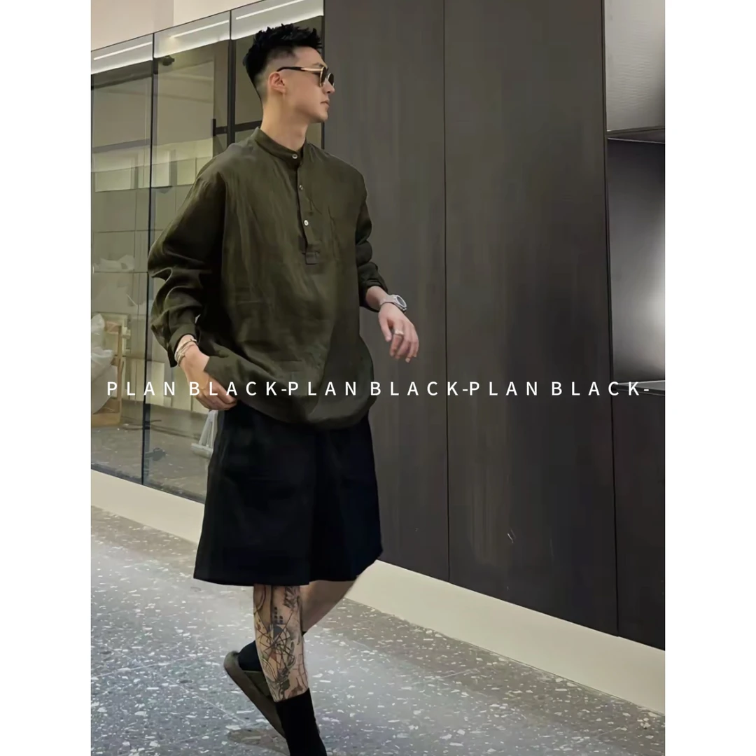 RICH陈发财【old money亨利领亚麻】新贵老钱代表！T恤衬衫6908