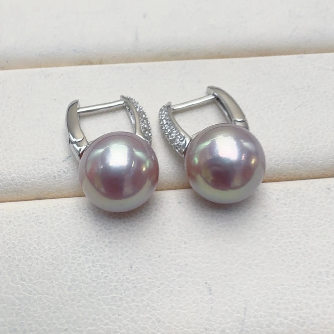 淡水珍珠耳饰银S925镶嵌@@aq239
