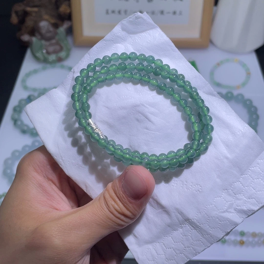 翡翠未镶嵌颈饰长串危19
