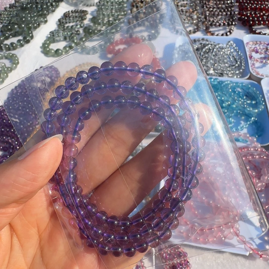 水晶紫水晶未镶嵌紫水晶手链