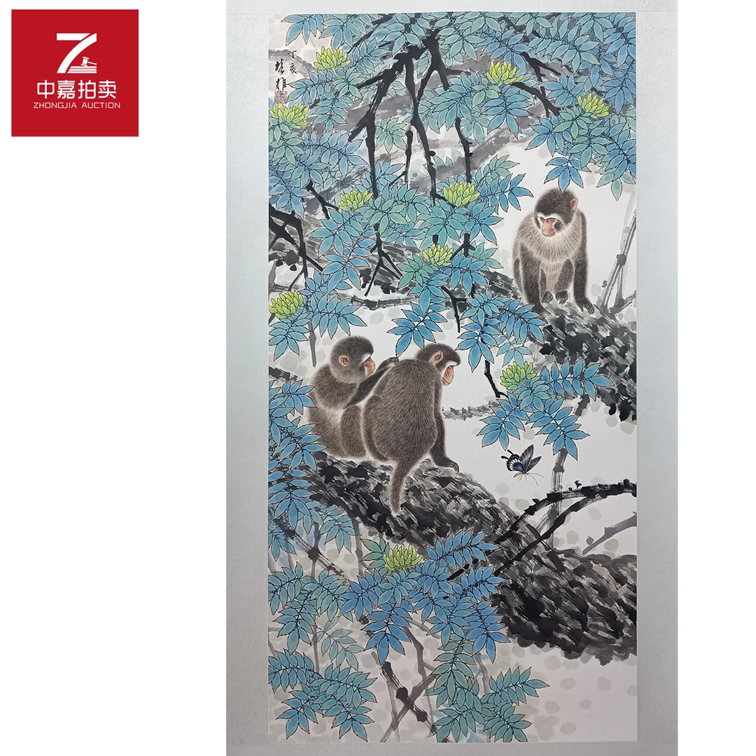 方楚雄绘画镜片猴68x136