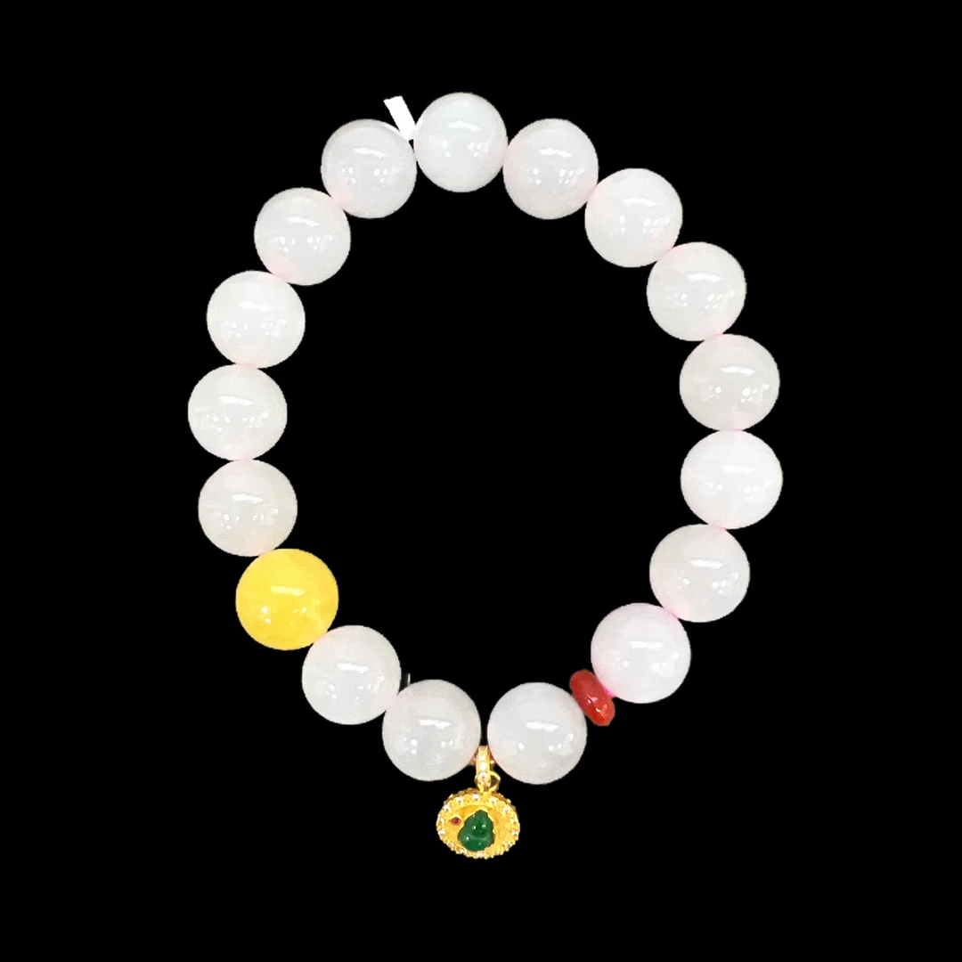 2158-和田玉➕蜜蜡手串（孤品）