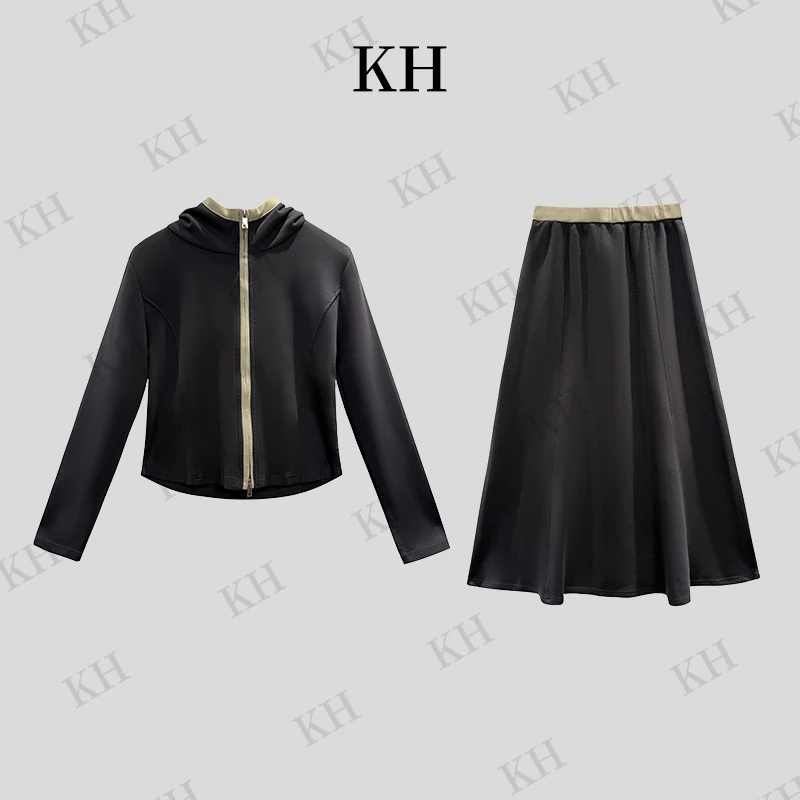 【格兰菲迪】设计师女装秋复古时尚套装裙子套装显瘦休闲风GLFD062