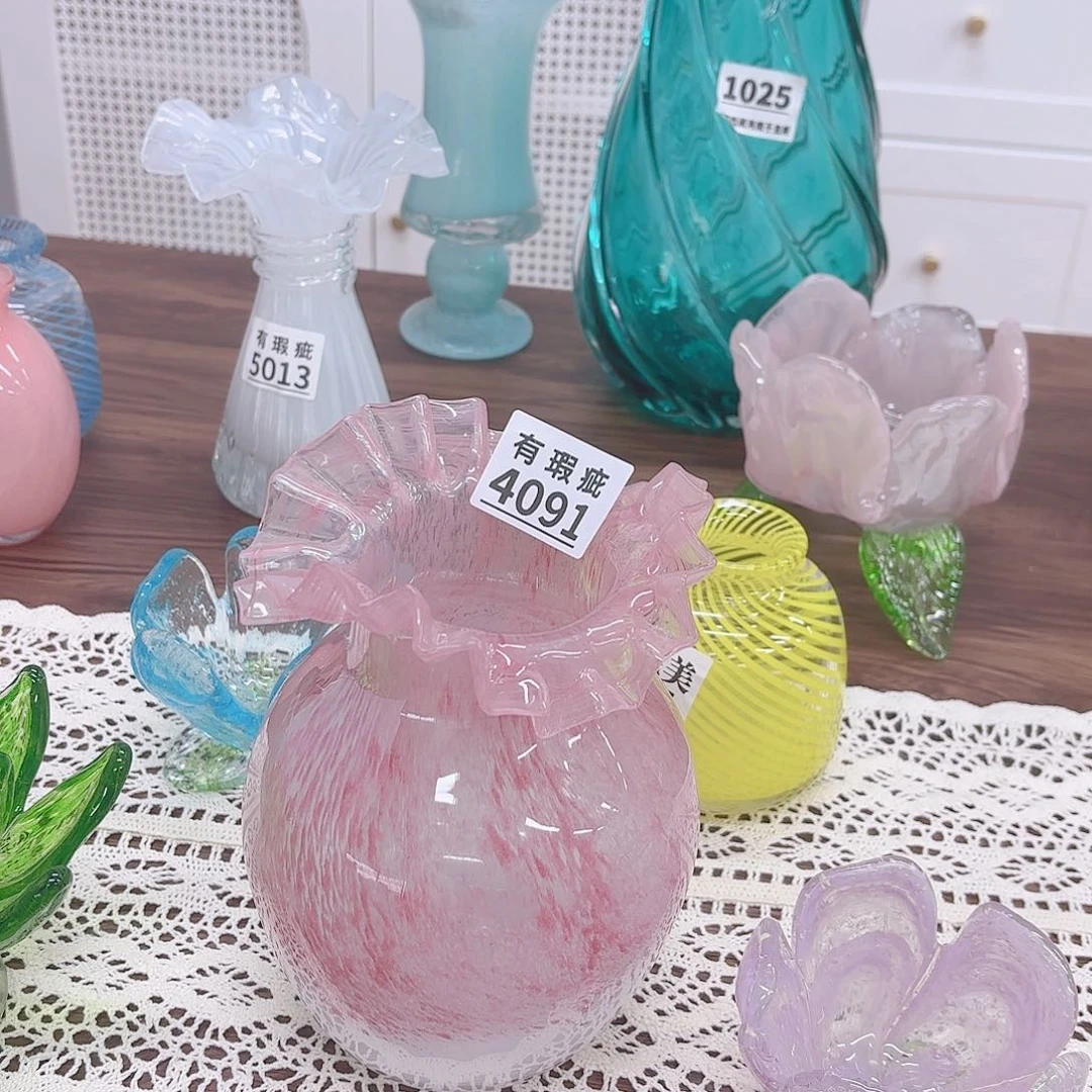 安妮家居琉璃花瓶摆件4091瑕