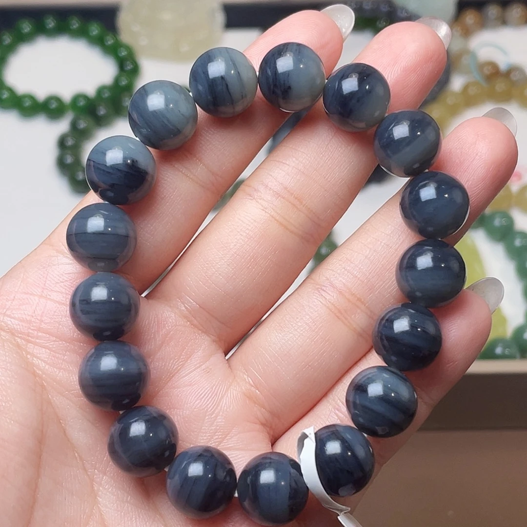 未镶嵌手链和田玉青花 12 特细