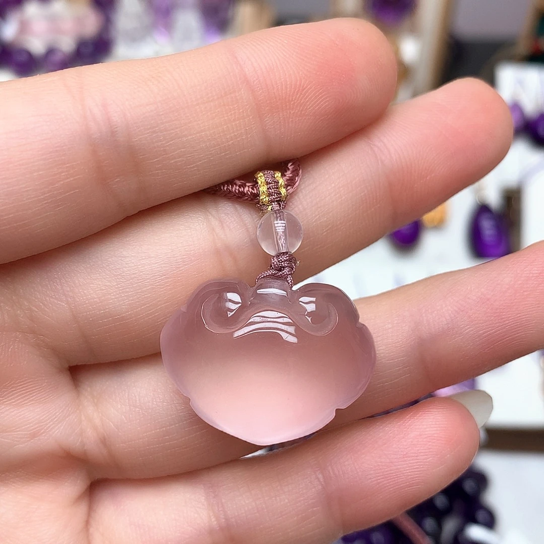 未镶嵌珠宝半成品紫晶L 平安锁