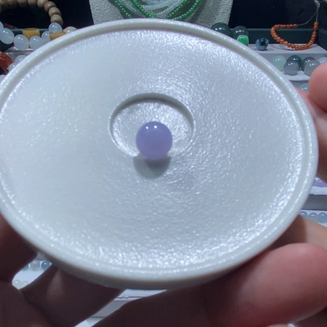 散珠翡翠翡翠紫圆珠 卡8.5