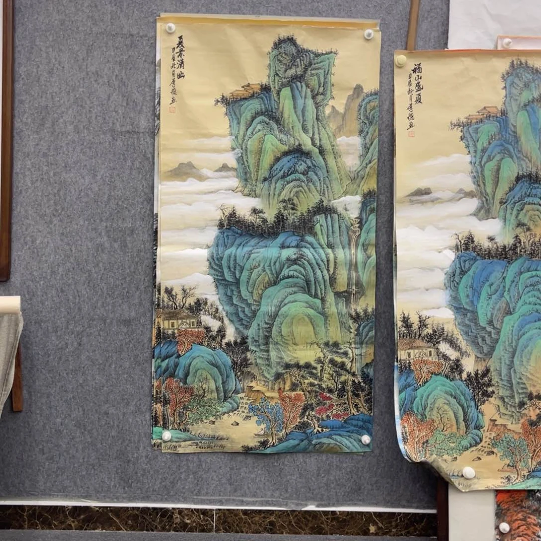 国画?****3四尺夏景清幽画框