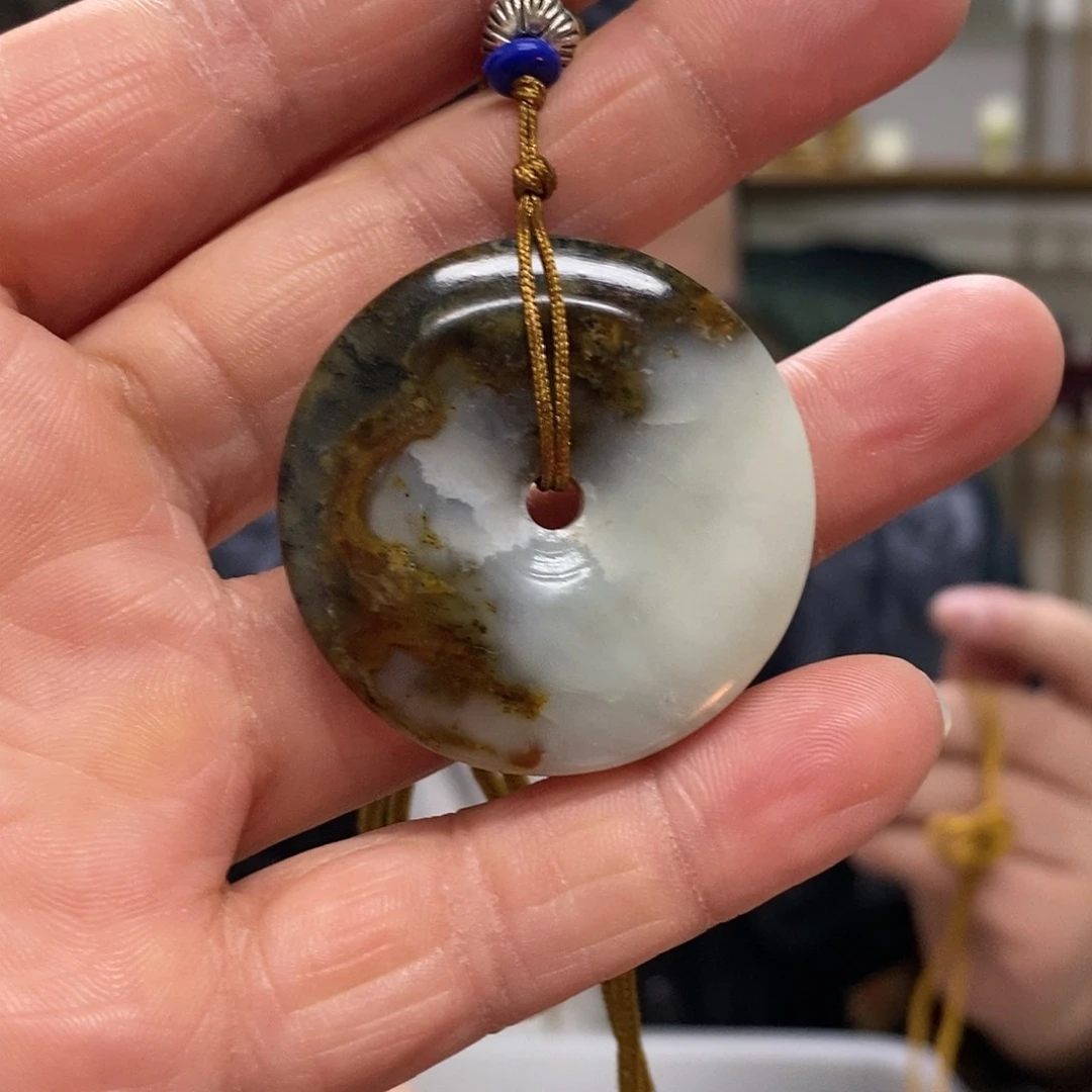 蛇纹石玉平安小未镶嵌