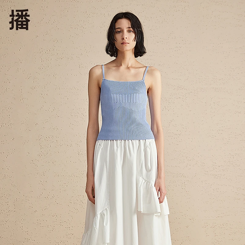 5421【赵老板专属】打底印花紧密罗纹下摆吊带衫DDR2SD5421