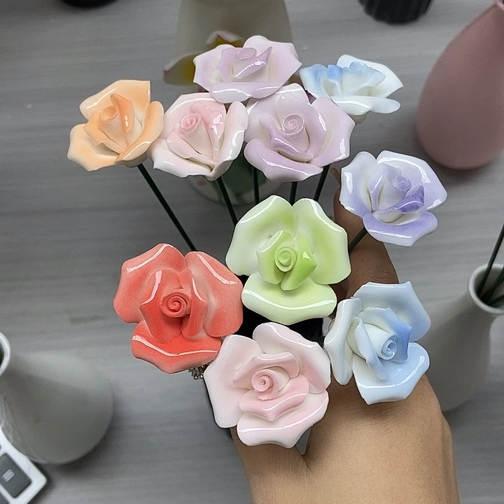 陶瓷纯手工捏花设计