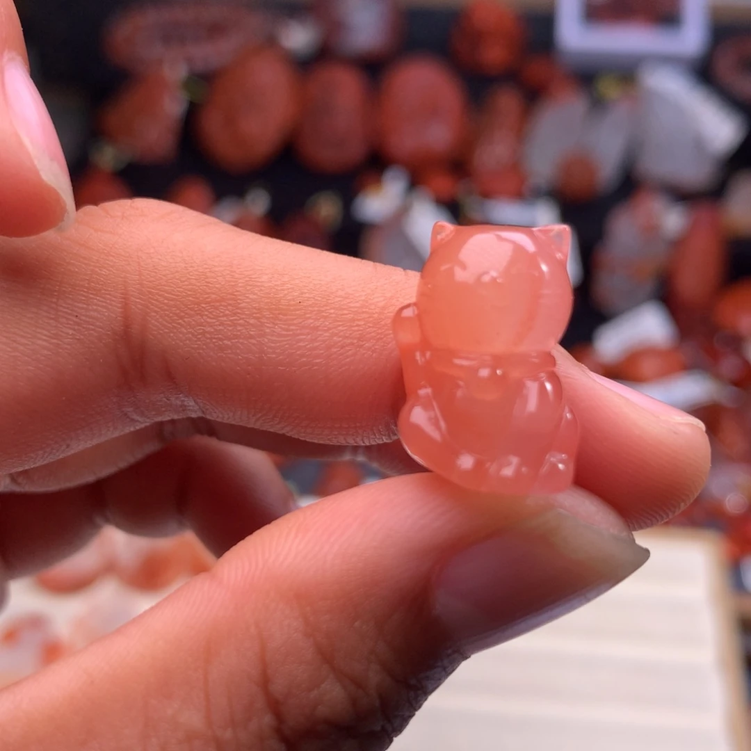 南红玛瑙未镶嵌珠宝半成品招财猫