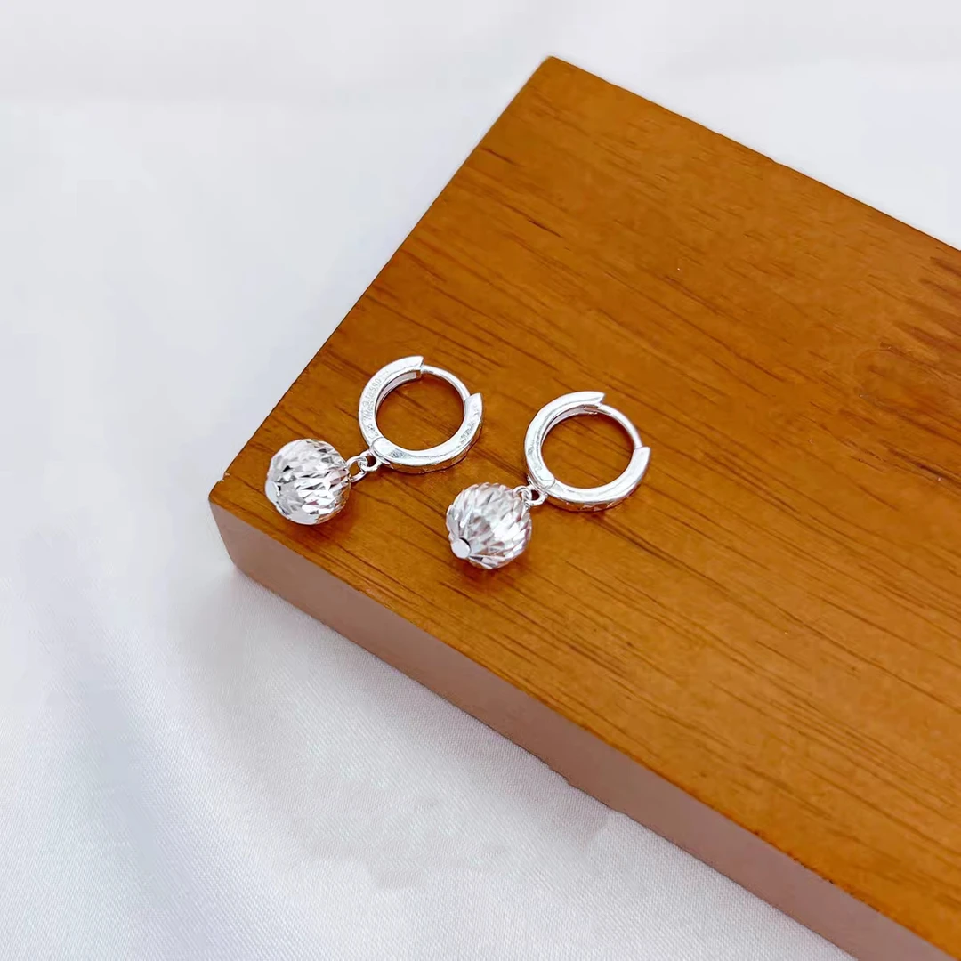 足银耳饰 足银有求必应车花耳扣