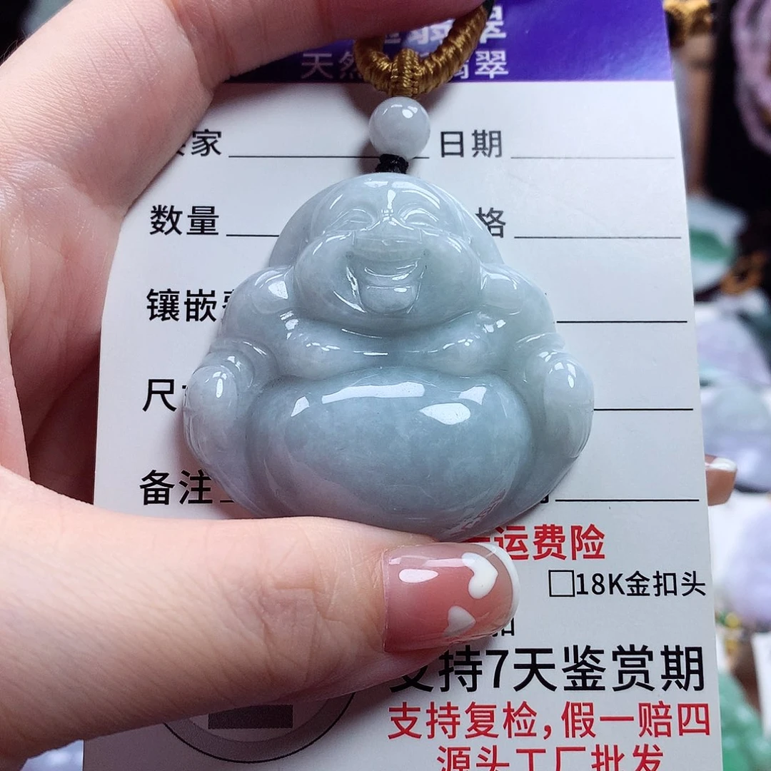 翡翠未镶嵌颈饰佛公06