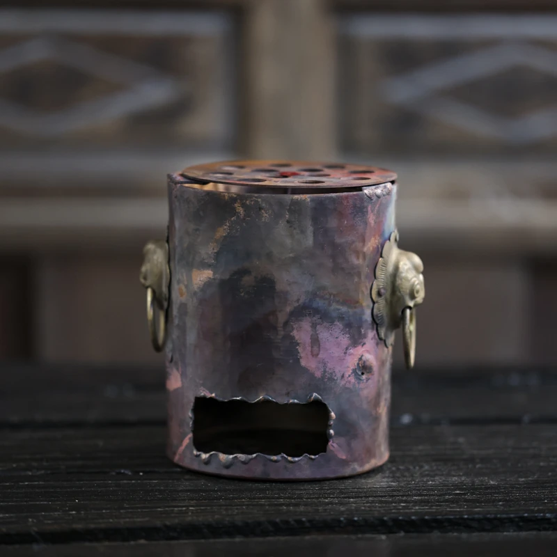 【福器】石头双环直身铜炉 套组(器不同0007)