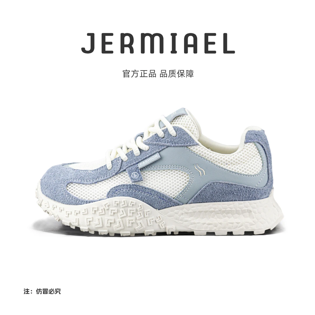 【蓝鲸鱼】2025欧货潮流夏季网面透气阿甘鞋时尚软底休闲鞋106-3