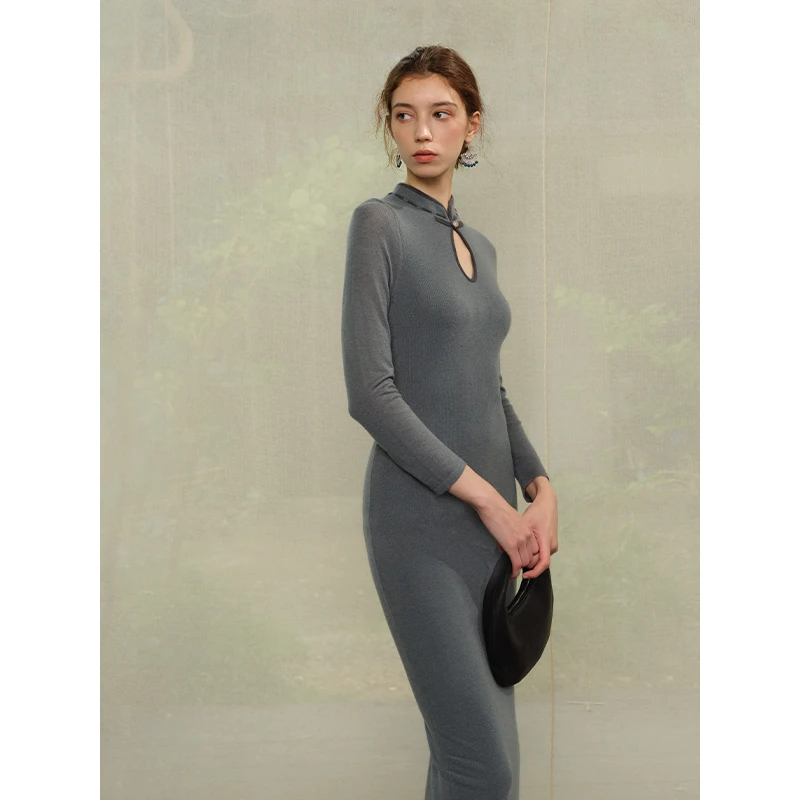 【现货】Mix Selection｜ 水云乡 精纺绵羊毛连衣裙水滴领MSCJQ0715