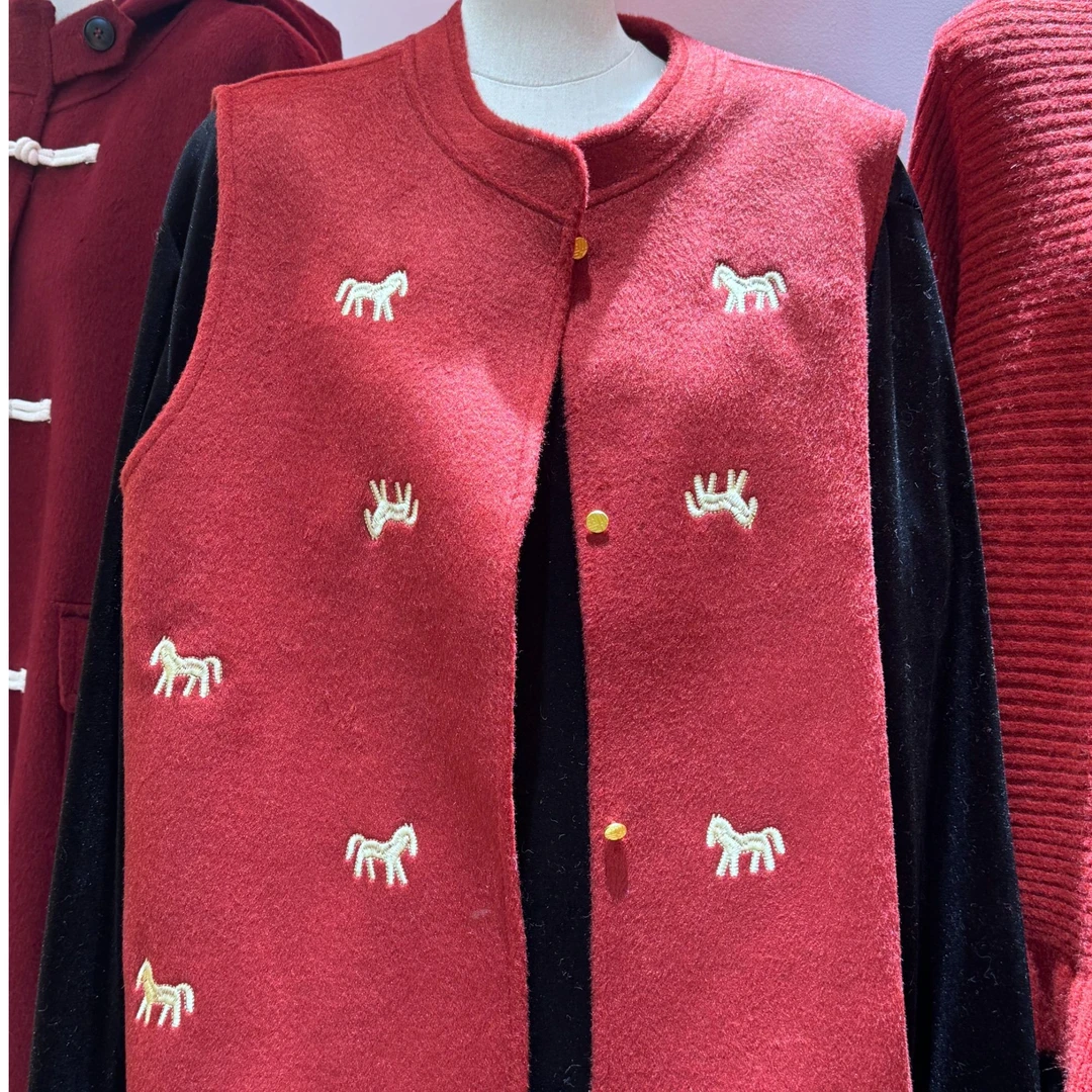 【笑笑专属】小马甲红色时尚休闲