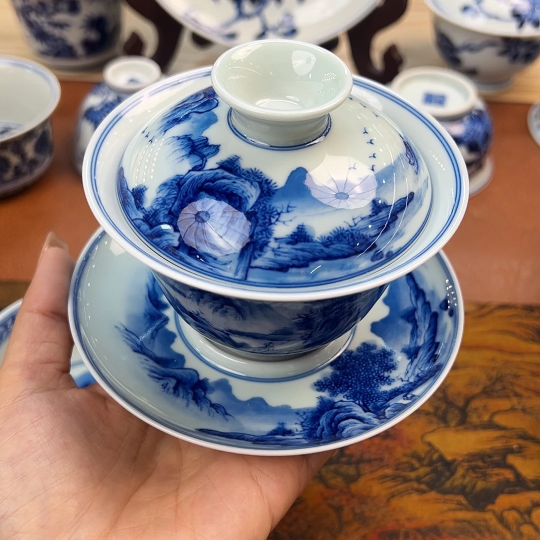 杯景德镇手绘盖碗