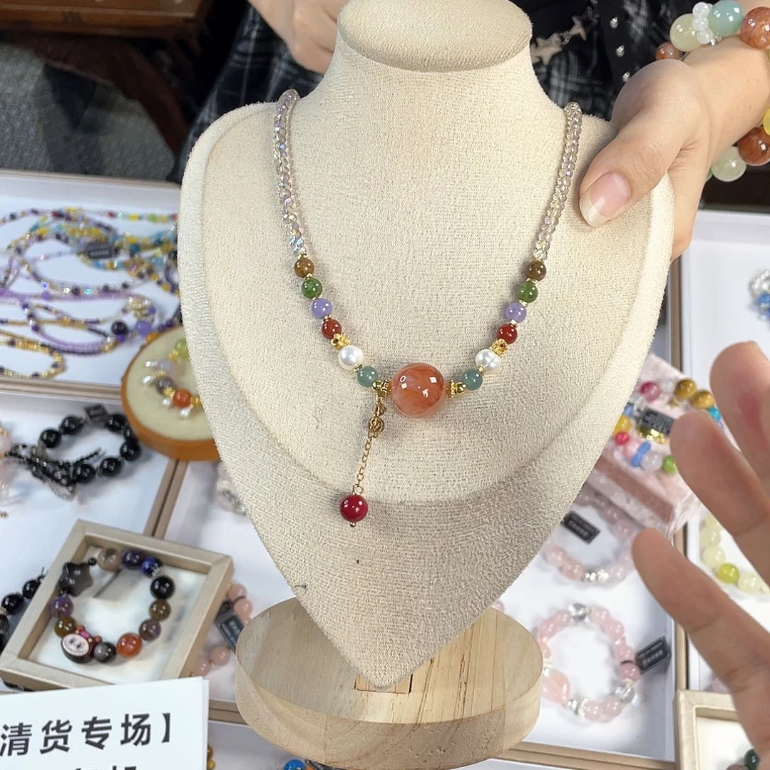 水晶手链银S925镀金镶嵌