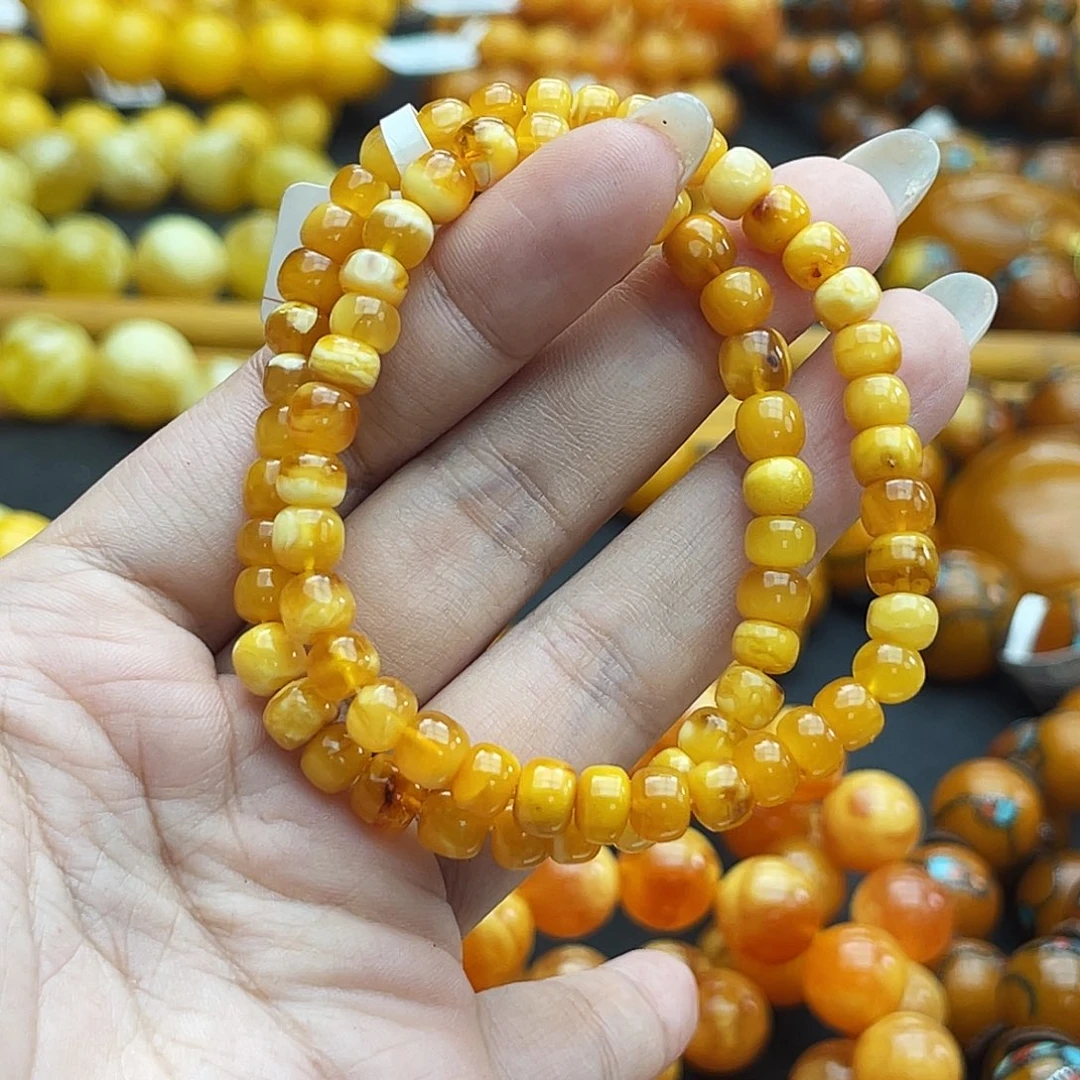 琥珀未镶嵌手链微瑕6