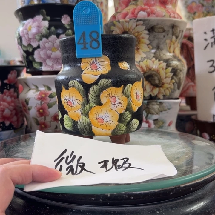 景德镇手绘花盆满38包邮偏远地区除外