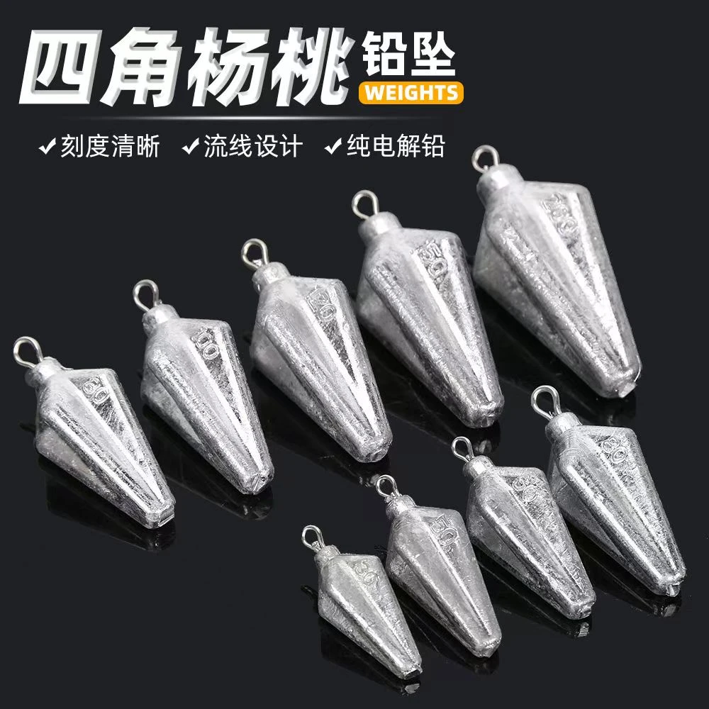 四角杨桃铅坠30-200克船钓海钓海竿手工鱼坠防走水铅坨防挂底鱼坠