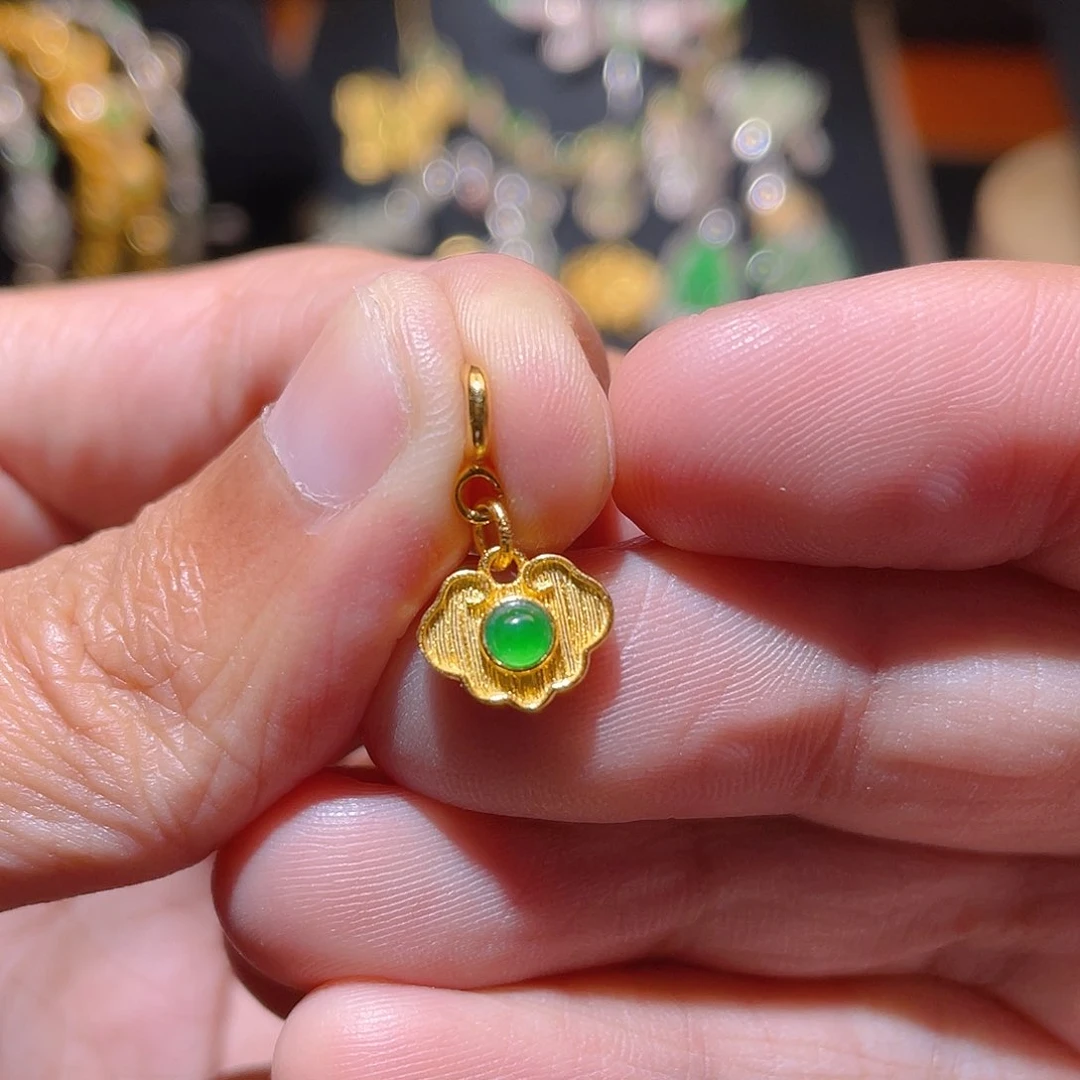 翡翠吊坠(不含链)银S925镶嵌