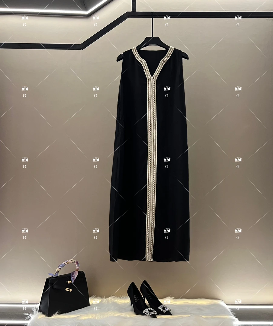 【L姐】夏季新款复古时尚百搭印花无袖连衣裙 H-826