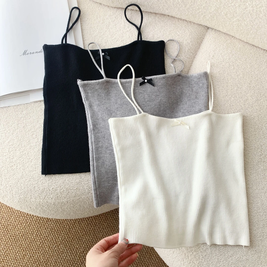 D【百搭吊带】2025年百搭背心女春夏蝴蝶结1510191BT