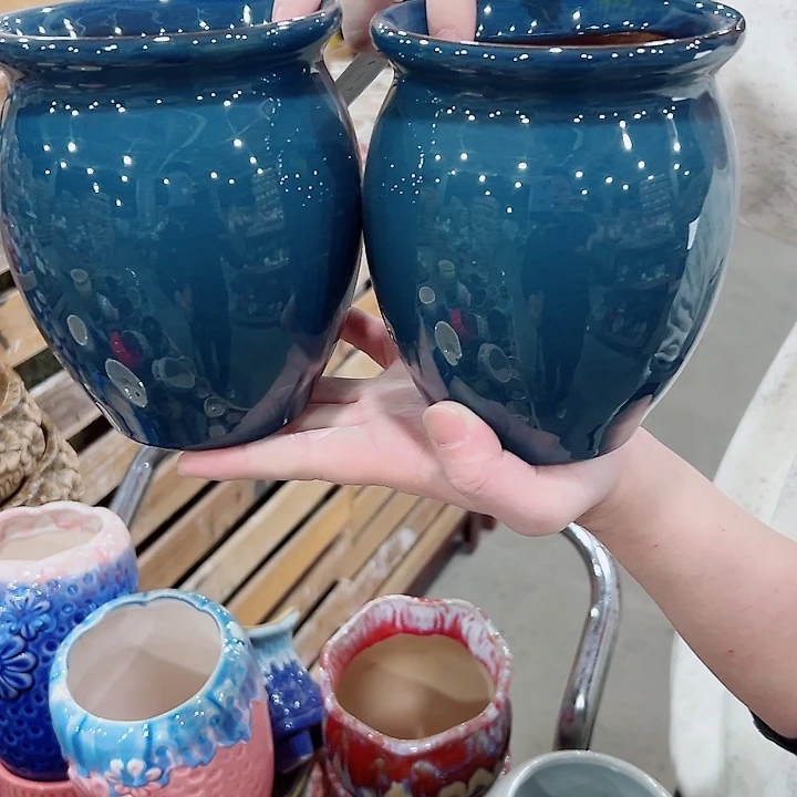 有孔.凑满10元发货多肉陶瓷花盆！