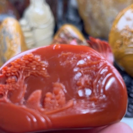 寿山石得**鱼红心田黄非常好