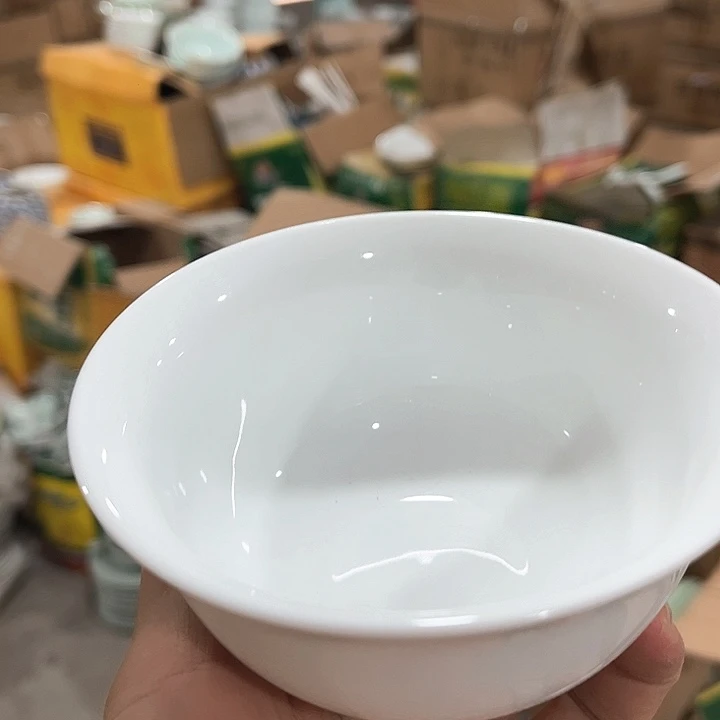 瓷片高白泥4.5英寸小高脚米饭碗六个微瑕包邮