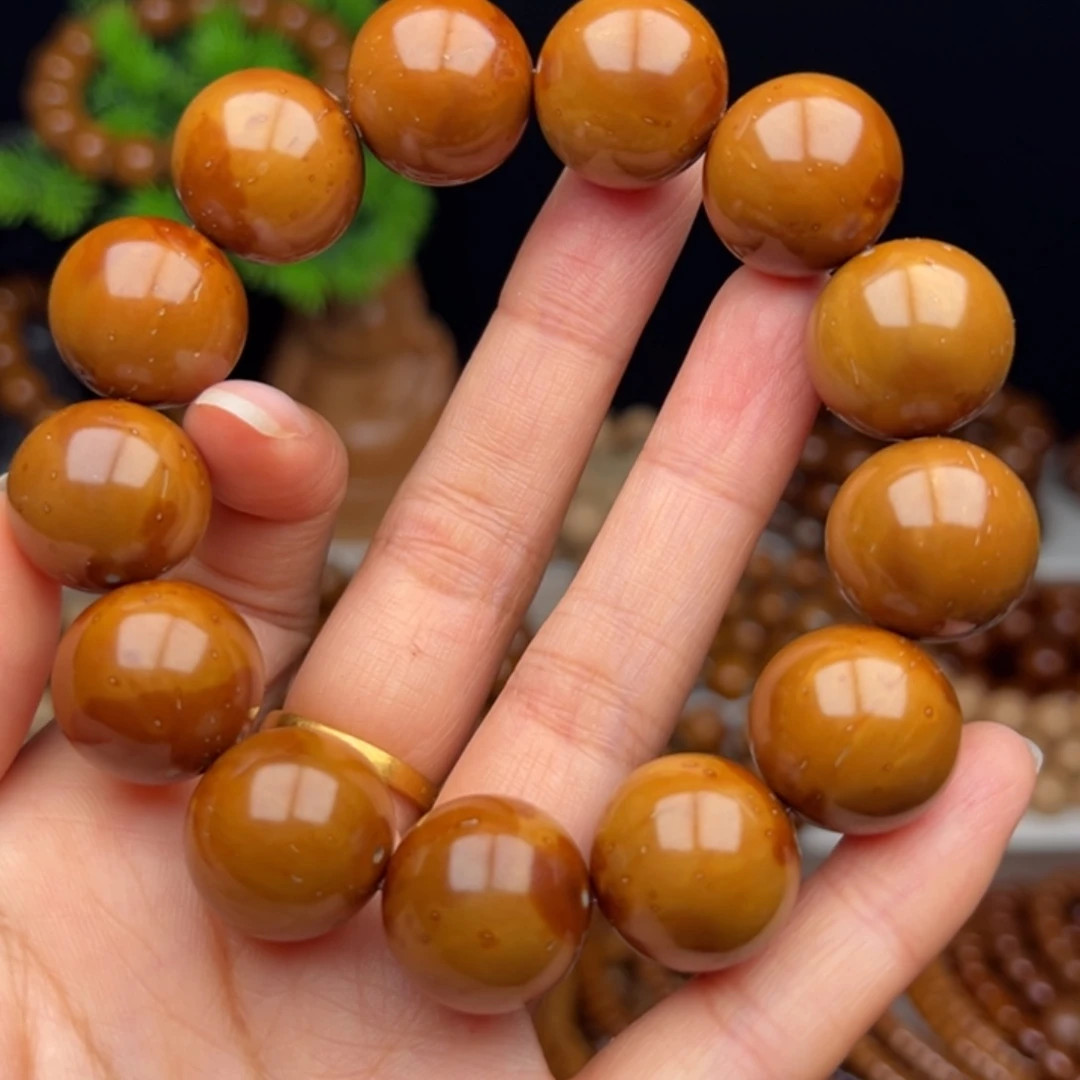 紫金鼠手串卡18半实心光珠 嘎嘎板正