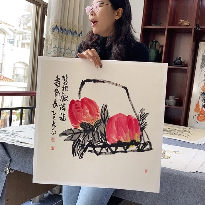 国画纯手绘国画写意作品50*50